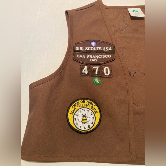 Girl Scouts USA 🟣 Size Medium 10-12 Vintage Y2K Girl Brownie Vest - Picture 2 of 8